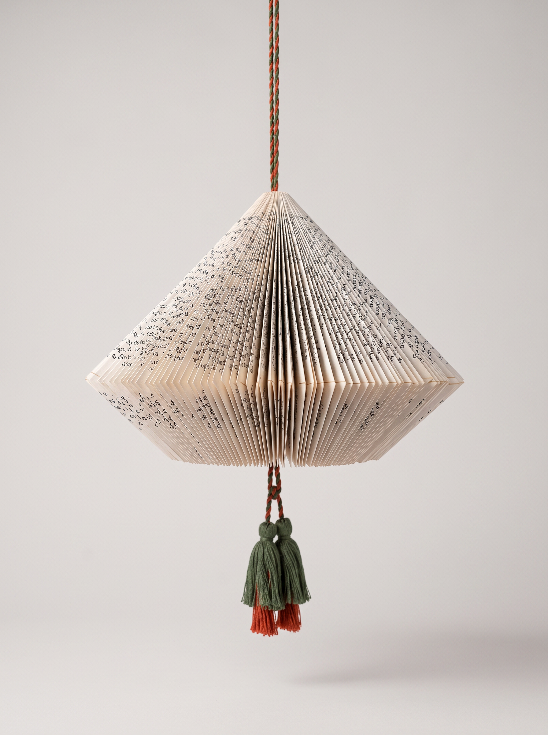 Escultura de bookfolding em diamante 360 graus vista de frente Escultura de bookfolding em diamante 360 graus vista de frente